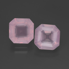 4.27 ctw Pink Rose Quartz Gemstones, Rose Quartz Gems in Asscher Cut Shape for Sale.