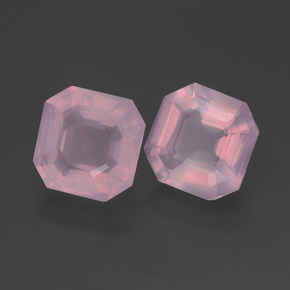 4.27 ctw Pink Rose Quartz Stones, Natural Rose Quartz in Asscher Cut Shape for Sale