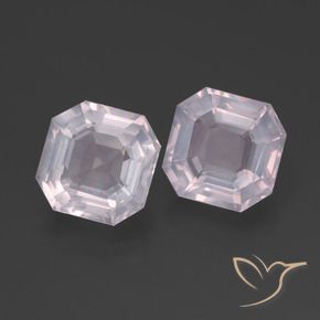 4.82 ctw Pink Rose Quartz Stones, Natural Rose Quartz in Asscher Cut Shape for Sale