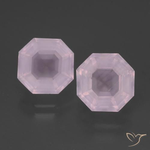 5.33 ct Asscher Cut Rose Quartz, 8.6 x 8.5 mm From South Africa, Photo A