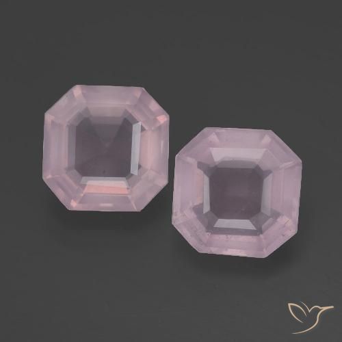 4.12 ct Asscher Cut Rose Quartz, 8.4 x 8.3 mm From South Africa, Photo A