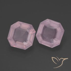 4.12 ctw Pink Rose Quartz Stones, Natural Rose Quartz in Asscher Cut Shape for Sale