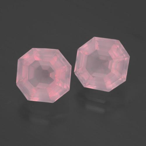 5.02 ctw Pink Rose Quartz Stones, Natural Rose Quartz in Asscher Cut Shape for Sale