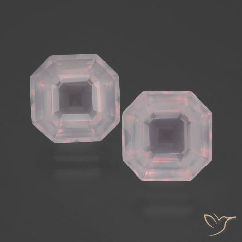 6.76 ct Asscher Cut Rose Quartz, 9.2 x 9.1 mm From South Africa, Photo A