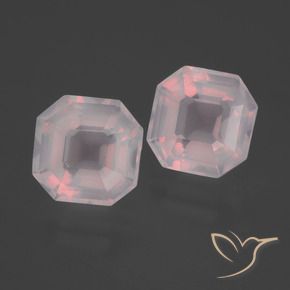 6.76 ctw Pink Rose Quartz Stones, Natural Rose Quartz in Asscher Cut Shape for Sale
