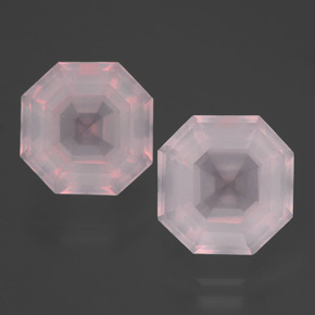 Rosado claro Cuarzo Rosa Gema - 4.5ct Corte Asscher (ID: 394714)