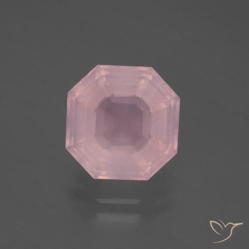 4.60ct Natural Vivid Pink Rose Quartz, Emerald Cut, Transparent