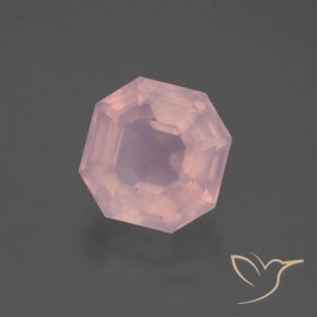 4.60 ct Pink Rose Quartz Stone, Natural Rose Quartz in Asscher Cut Shape for Sale