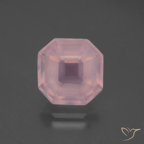 4.95ct Natural Medium Pink Rose Quartz, Emerald Cut, Transparent
