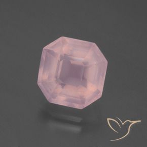 4.95 ct Pink Rose Quartz Stone, Natural Rose Quartz in Asscher Cut Shape for Sale