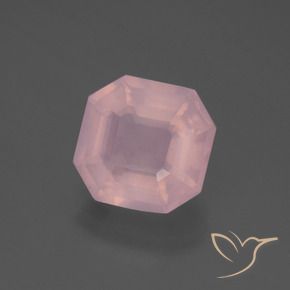 4.13 ct Pink Rose Quartz Stone, Natural Rose Quartz in Asscher Cut Shape for Sale