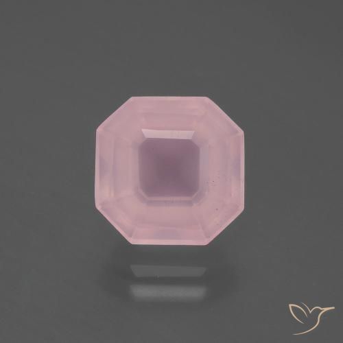 4.47ct Natural Medium Pink Rose Quartz, Emerald Cut, Transparent