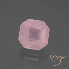 4.47 ct Pink Rose Quartz Stone, Natural Rose Quartz in Asscher Cut Shape for Sale