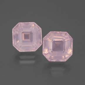 6.90 ctw Pink Rose Quartz Gemstones, Rose Quartz Gems in Asscher Cut Shape for Sale.