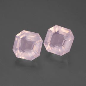 5.34 ctw Pink Rose Quartz Stones, Natural Rose Quartz in Asscher Cut Shape for Sale
