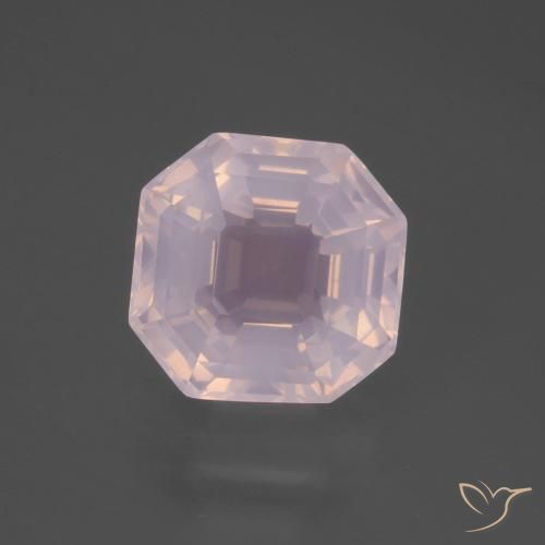 6.53ct Natural Light Pink Rose Quartz, Emerald Cut, Transparent