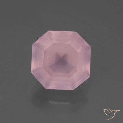 5.53ct Natural Medium Pink Rose Quartz, Emerald Cut, Transparent
