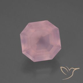 5.53 ct Pink Rose Quartz Stone, Natural Rose Quartz in Asscher Cut Shape for Sale