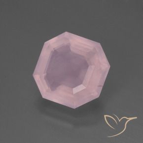 5.12 ct Pink Rose Quartz Stone, Natural Rose Quartz in Asscher Cut Shape for Sale