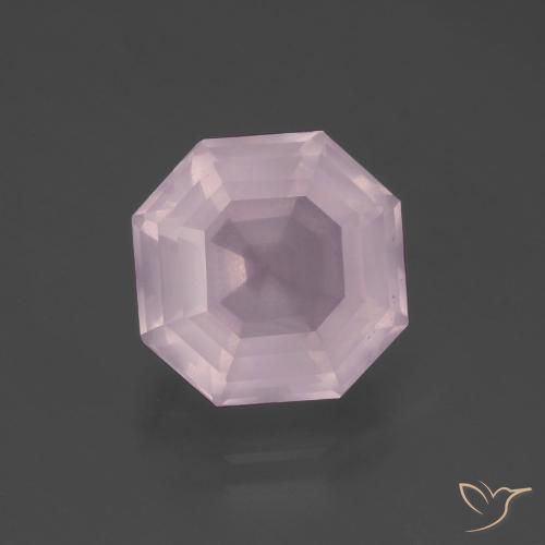 5.59ct Natural Bubblegum Pink Rose Quartz, Emerald Cut, Transparent