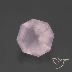 5.59 ct Pink Rose Quartz Stone, Natural Rose Quartz in Asscher Cut Shape for Sale
