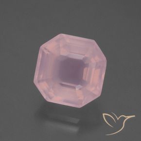 5.99 ct Pink Rose Quartz Stone, Natural Rose Quartz in Asscher Cut Shape for Sale