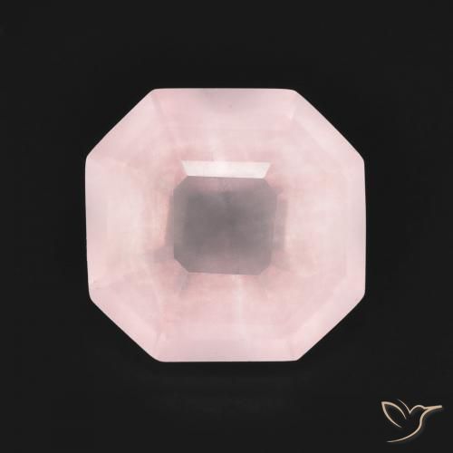 4.41ct Natural Light Pink Rose Quartz, Emerald Cut, Transparent