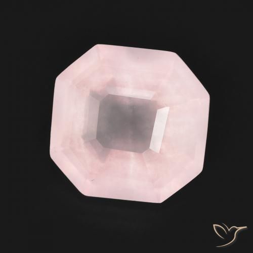 4.41 ct Pink Rose Quartz Stone, Natural Rose Quartz in Asscher Cut Shape for Sale