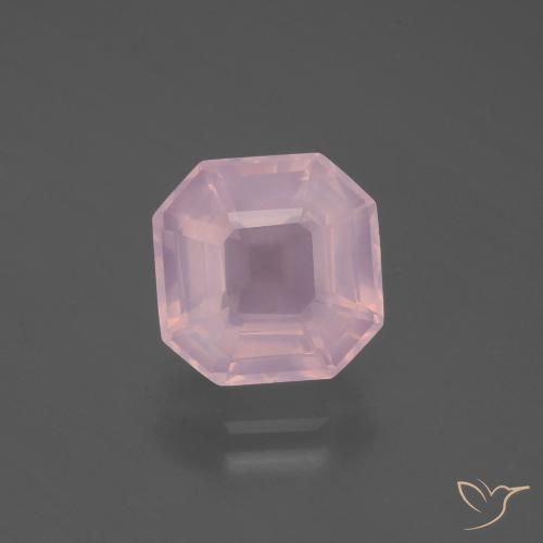 4.08ct Natural Medium Rose Pink Rose Quartz, Emerald Cut, Transparent