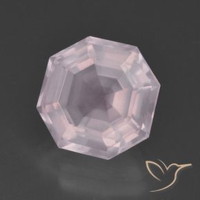 4.18 ct Pink Rose Quartz Stone, Natural Rose Quartz in Asscher Cut Shape for Sale