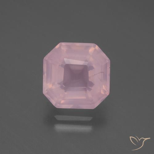 3.96ct Natural Rose Pink Rose Quartz, Emerald Cut, Transparent