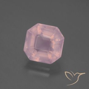 3.96 ct Pink Rose Quartz Stone, Natural Rose Quartz in Asscher Cut Shape for Sale