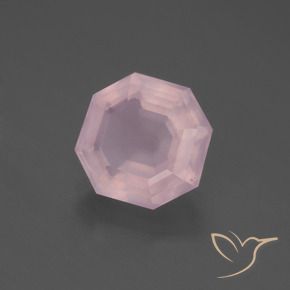4.07 ct Pink Rose Quartz Stone, Natural Rose Quartz in Asscher Cut Shape for Sale