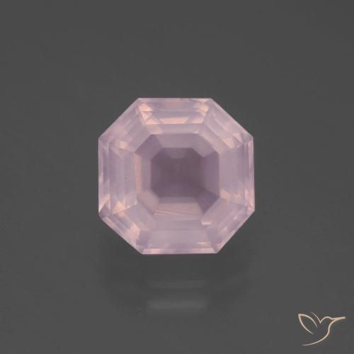 4.20ct Natural Light Pink Rose Quartz, Emerald Cut, Transparent