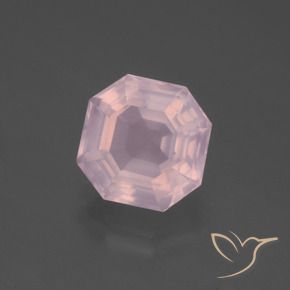 4.20 ct Pink Rose Quartz Stone, Natural Rose Quartz in Asscher Cut Shape for Sale