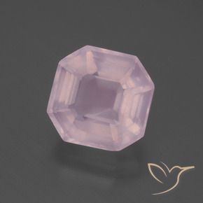 5.64 ct Pink Rose Quartz Stone, Natural Rose Quartz in Asscher Cut Shape for Sale