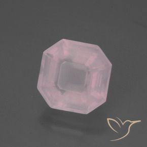 5.34 ct Pink Rose Quartz Stone, Natural Rose Quartz in Asscher Cut Shape for Sale
