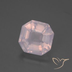 4.48 ct Pink Rose Quartz Stone, Natural Rose Quartz in Asscher Cut Shape for Sale