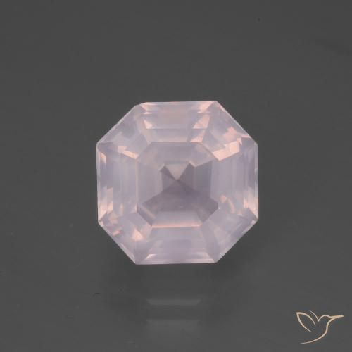 4.90ct Natural Very Light Pink Rose Quartz, Emerald Cut, Transparent