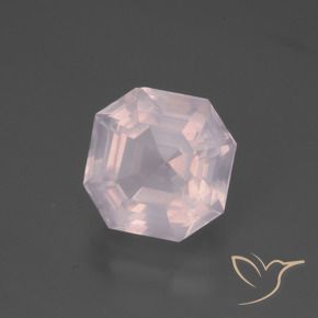 4.90 ct Pink Rose Quartz Stone, Natural Rose Quartz in Asscher Cut Shape for Sale