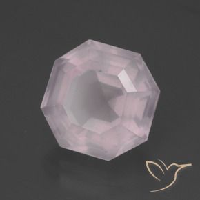 6.30 ct Pink Rose Quartz Stone, Natural Rose Quartz in Asscher Cut Shape for Sale