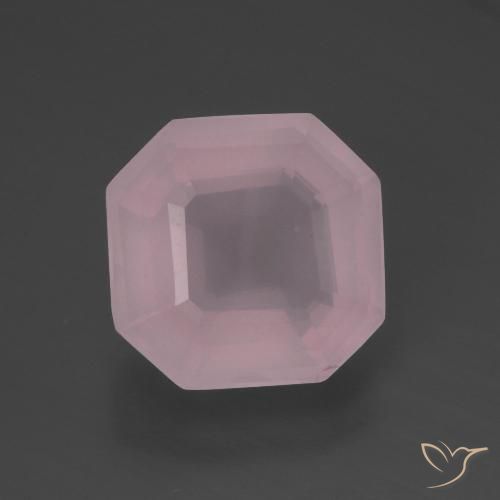 5.06ct Natural Rose Pink Rose Quartz, Emerald Cut, Transparent