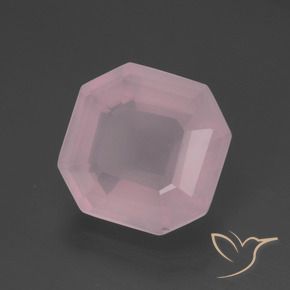 5.06 ct Pink Rose Quartz Stone, Natural Rose Quartz in Asscher Cut Shape for Sale