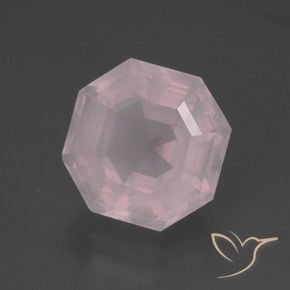 5.99 ct Pink Rose Quartz Stone, Natural Rose Quartz in Asscher Cut Shape for Sale
