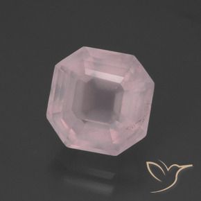 5.19 ct Pink Rose Quartz Stone, Natural Rose Quartz in Asscher Cut Shape for Sale