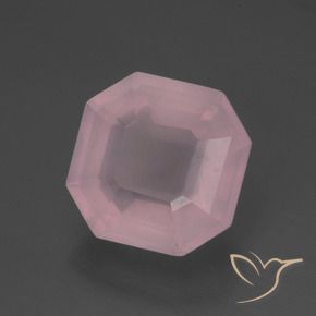 5.35 ct Pink Rose Quartz Stone, Natural Rose Quartz in Asscher Cut Shape for Sale