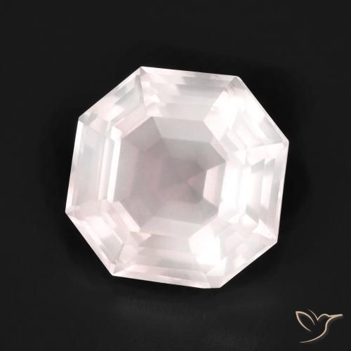5.10ct Natural Very Light Rose Pink Rose Quartz, Emerald Cut, Transparent