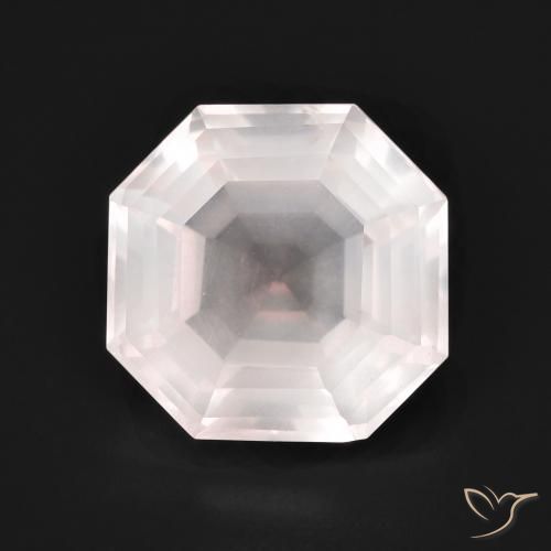5.10 ct Pink Rose Quartz Stone, Natural Rose Quartz in Asscher Cut Shape for Sale