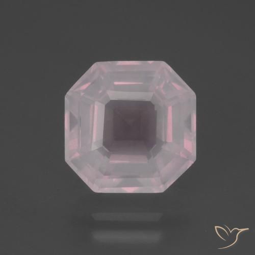 4.48ct Natural Light Rose Pink Rose Quartz, Emerald Cut, Transparent