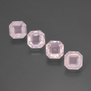 Rosado rosa muy claro Cuarzo Rosa Gema - 2ct Corte Asscher (ID: 394936)